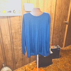 Mens Turquoise Blue Long Sleeve T Shirt.